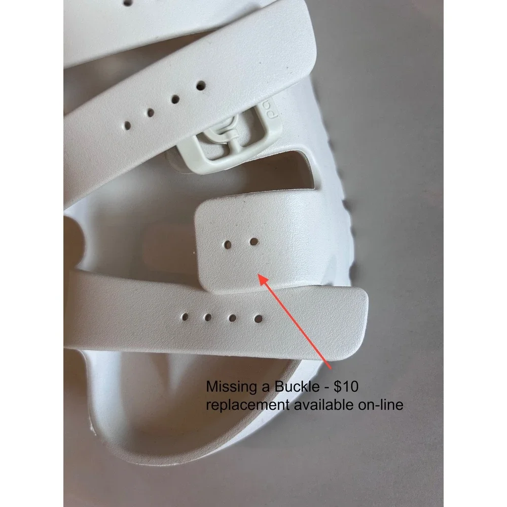 Papillio by Birkenstock White EVA Triple Strap Platform Slides Sandals Size 38